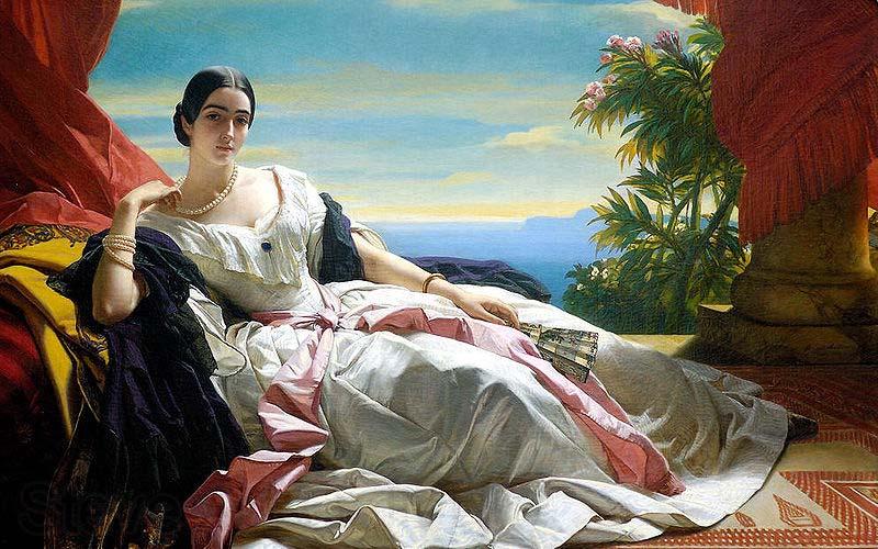 Franz Xaver Winterhalter Portrait of Leonilla, Princess of Sayn-Wittgenstein-Sayn France oil painting art